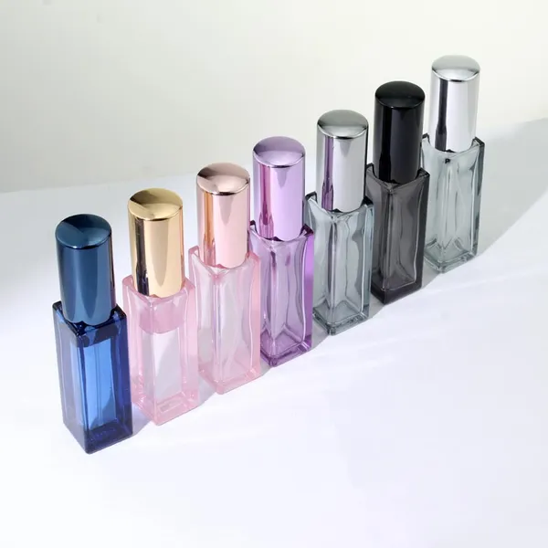 Botellas de Perfume en aerosol de vidrio de 3ml y 5ml, Color oro rosa, atomizador de Perfume recargable vacío, botellas de aroma de aceite esencial