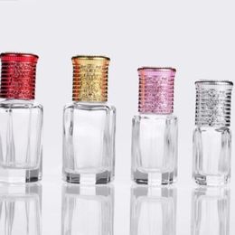 3ml 6ml 10ml 12ML achthoekige glazen fles met deksel, aromarol op fles, parfumrollerflessen, etherische olieverpakking F7922 Sqngi