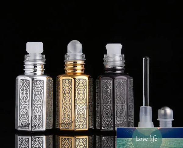 3 ML/6 ML/12 ML clásico recubierto con láser cristal cuentagotas Perfume Simple moda botella de aceite esencial 120 unids/lote