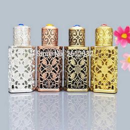 3ml Antiqued bouteille de parfum en métal arabe en alliage de style creux Huiles essentielles bouteille Moyen-Orient Verre Bouteille Dropper