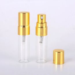3 ml heldere glazen parfumfles met zilver/goud/zwarte dop cosmetische pompspray atomizer dh94