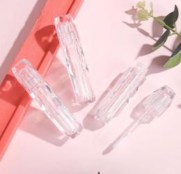 3ML Diamond Shape Lege Plastic Lip Gloss Verpakking Buizen met Wand Make Balm Containers Herbruikbare Fles Clear Top SN1250