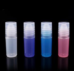 3 ml lege plastic rol op fles voor essentiële olie parfum verpakking container roller buis blauw rood geel kleurvrij