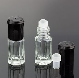 Bouteilles de voyage en verre pour huiles essentielles, 3ml, 10ml, 12ml, vide, flacon de parfum rechargeable, conteneurs à billes en acier