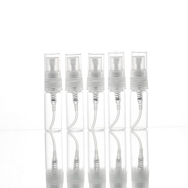 3ML Gram Taille Mini Verre Clair Pulvérisation Bouteille Atomiseur Bouteille De Parfum Rechargeable Flacon Fine Brume Vide Cosmétique Échantillon Cadeau Conteneur