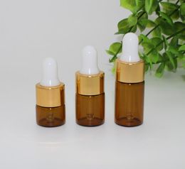 3 ml mini lege druppper fles draagbare aromatherapie essentieoliefles met glazen oogdruppers barnsteen en heldere kleuren