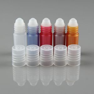 3 ml Mini navulbare rol op fles glazen roller bal wissen schroefdop voor essentiële olielip glanst parfum roll-on tube container reizen