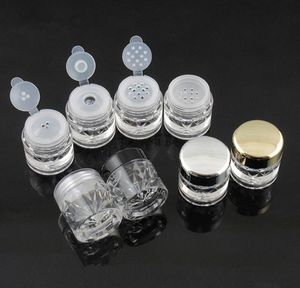 3 ml plastic flessen losse poeder pot met flip sifter lege ronde verpakking fles diy cosmetische container tool SN2302