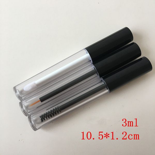 Tube de brillant à lèvres en plastique 3ml petit tube Eyeliner avec tube de Mascara échantillon intérieur étanche bricolage expédition rapide F3706