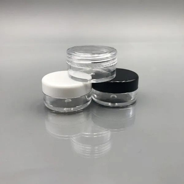 3 ml d'échantillon en plastique Taille d'échantillon Conteaux de cosmétiques 3G JAR POWER LOBE Échantillon vide Pots pour la maquillage, les huiles, la lotion, la poudre, la peinture, les bijoux, les baumes à lèvres