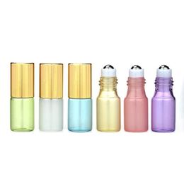 3ML Roll On Fles Parelglans Kleuren Rollon Metalen Roller Ball Fles Essentiële Olie Vloeibare geur Tgcec