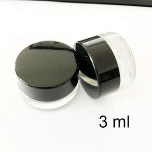 Récipient en verre trempé transparent de 3ML, pot en verre trempé pour concentré d'huile de cire dab pour le stockage de cire/cosmétiques