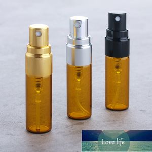 Atomiseur de parfum Portable de voyage de 3ML, récipient d'huile essentielle cosmétique, flacon de pulvérisation ambre, flacons de parfum en verre