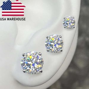 3mm-10mm classique Mossanite vis arrière boucles d'oreilles bijoux de luxe 925 en argent sterling VVS Moissanite diamant oreille Stud pour hommes femmes cadeau