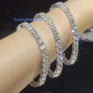 Bijoux en Mossanite en argent Sterling 6.5 D VVS1, colliers en diamant, chaîne de Tennis, Bracelets pour femme et homme, 3mm 4mm 5mm 6.5mm