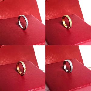 3 mm 4 mm 5 mm 6 mm titanium staal sier love ring mannen en dames rosé gouden sieraden voor geliefden paar ringen cadeau met boorwit doos rs s s