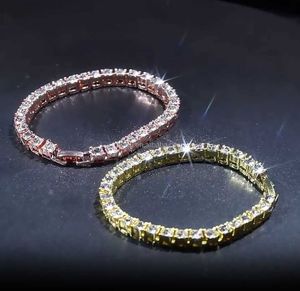 Bracelet de tennis en cristal de diamant de 3 mm 4 mm 5 mm