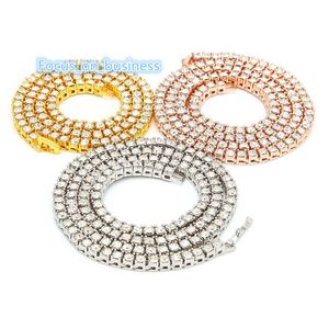 3 mm 4 mm 5 mm Fake Diamond Chains Rhinestone 1 fila Collar de cadena de tenis