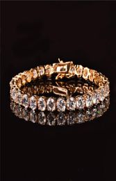 3 mm 4 mm pour hommes cubes zirconia Bracelet Bracelet Hip Hop Bijoux Iced Out Finish 1 Row Gold CZ Bracelet Link Birthday Gift8780484