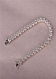 3 mm 4 mm pour hommes Double un bracelet de tennis en zircone cubique bijoux hip hop bijoux glacé finition 1 ligne Bracelet CZ Gold Sliver 3681054