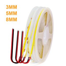 3 mm 5 mm PCB Cob LED LIGHT DE LED 5V 12V 24V 24V 320 CRI90 CRI90 SUPER SUPER BRIGHT BRIGHT FLEXOBLE LED pour l'éclairage de la doublure de la maison d'armoire