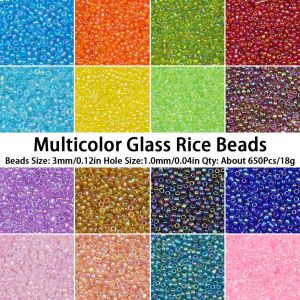 3 mm 650pcs Perles de graines de graines de couleur multicolore