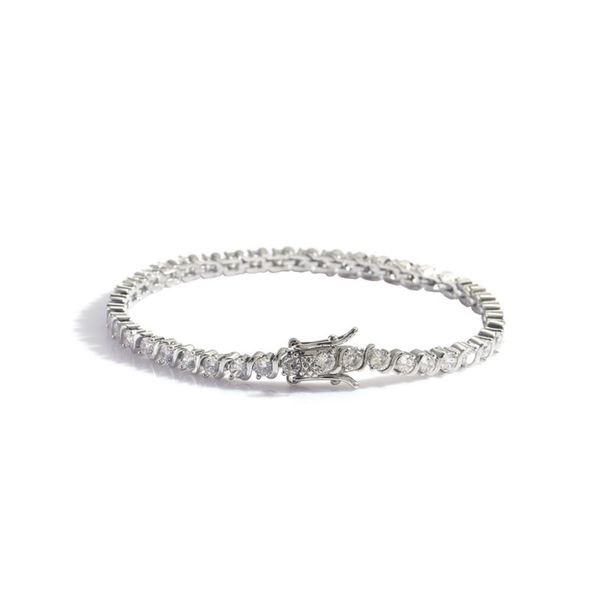 Bracelets de Tennis en zircone cubique 3mm Bracelet de mariage en cristal glacé pour femmes hommes Bracelet de couleur or argent
