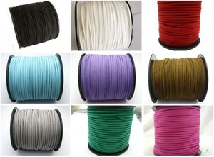 Heet ! 100 yards faux suede platte lederen koord ketting koord 2mm spool pick your color diy sieraden