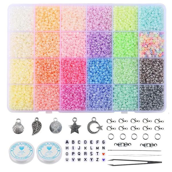 Perles de graines de verre de 3 mm Japonais Perles d'espaceur de lettre pour les bijoux Bijoux Making Bracelet Anneaux Accessoires de bijoux avec outils 231227