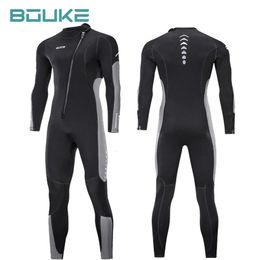 Traje de neopreno largo para hombre de 3 mm Material de neopreno Forro polar cálido Natación al aire libre Kayak Surfing Traje de neopreno a la deriva M-4XL 240305