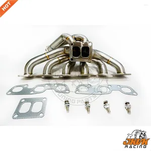 Acero suave de 3 mm R32 R33 R34 RB26 Det T4 Diveded Turbo Top Monte Manifold con banda de desechos de 44 mm V BRIZA