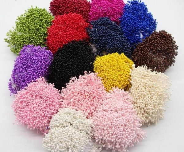 Options multi-couleurs de 3 mm étamines de fleur de perle décoration de gâteau de pistil pour bricolage double têtes bricolage fleurs décoratives tête 8120159