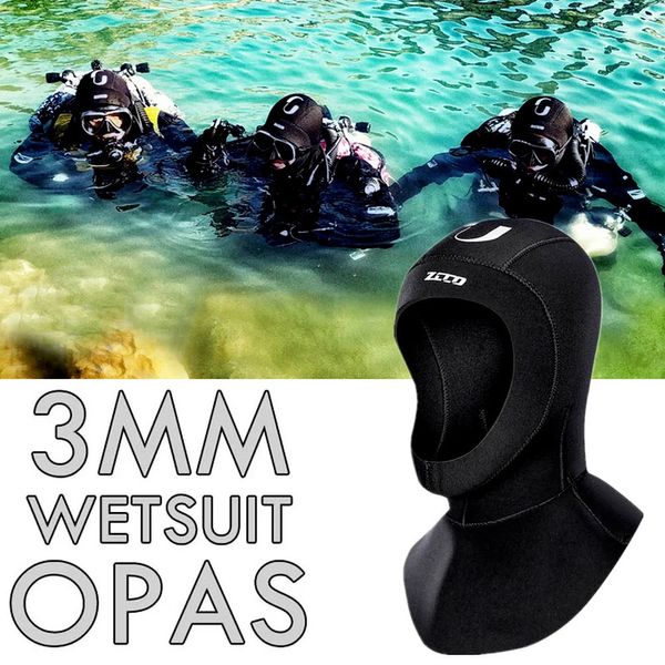 3 mm néoprène noir de plongée Hotte chaude casquette de natation extension de natation pour adulte casque de combinaison adulte pour nageur de plongée en apnée Kayak Bodyboard surf 240403