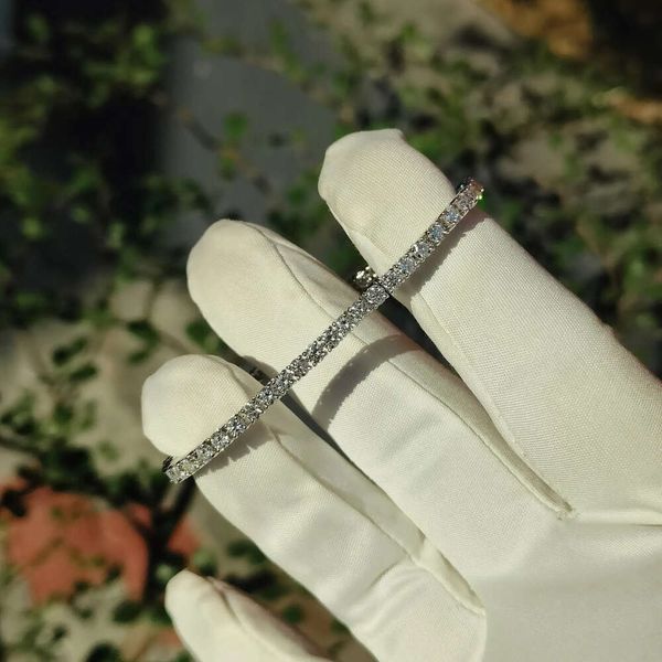 3 mm rond brillant taille laboratoire cultivé diamant griffe réglage or 14 carats pour son délicat bracelet de tennis cadeau de mariage
