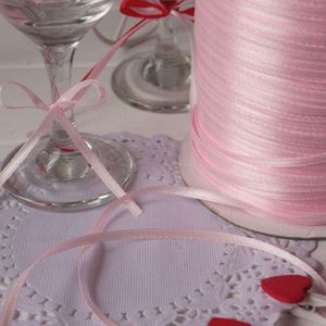 Ruban de satin de 3 mm, décorations artisanales de couture pour fête de mariage, 1 rouleau de 870 mètres, rouge, rose, bleu