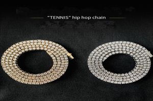 3 mm tennisketens Sliver Link Chain Hip Hop Sieraden ketting Iced Out Diamond Bling Gold Tennis5014569