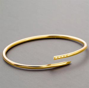 3 mm dunnere nagelarmband Designer nieuwe luxe armband mode unisex manchetarmband paar armband goud titanium stalen armband sieraden kerstcadeau accessoires