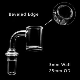 Banger de cuarzo de borde biselado de 4 mm de pared de 4 mm con una nueva junta de 10 mm de 14 mm 18 mm femenino/macho Ganger clavo para plataformas de vidrio.