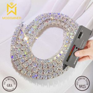 3 mm breedte moissaniet tennisketen s sier real diamant pass tester Iced Out -kettingen voor vrouwelijke mannen sieraden