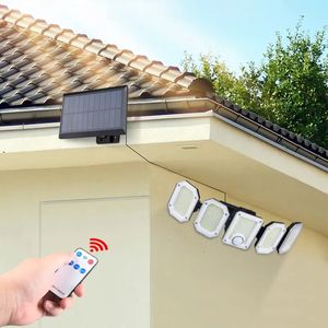 3 modi split-type sensorwandlamp op zonne-energie 300 LED's 270 ° groothoekverlichting afstandsbediening voor binnentuin carport 240108