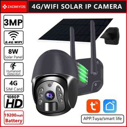 3MP 1080P HD 4G / WIFI Caméra solaire basse consommation PTZ Vision nocturne Audio bidirectionnel Panneau solaire Surveillance extérieure Caméra solaire IP H1117