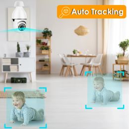 3MP E27 Bulb Camera Wifi Baby Monitor 1/2/3 PCS seguimiento de automóvil
