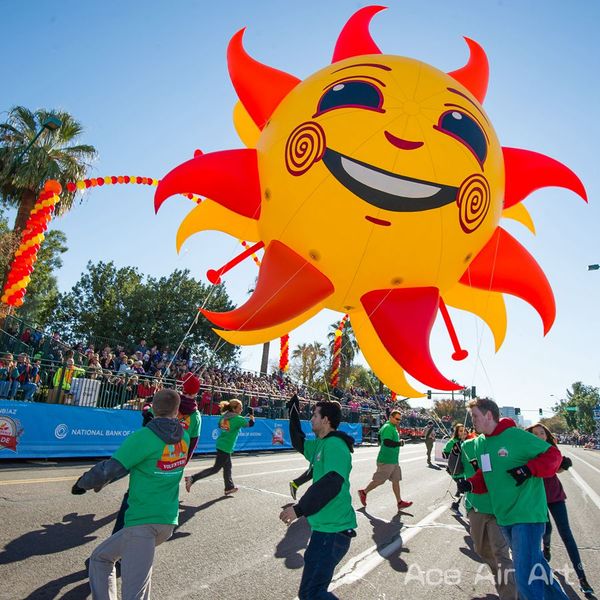 Modelo de dibujos animados de sol inflable personalizado, venta al por mayor, 3mW (10 pies), con soplador de aire para decoración de eventos/promociones/actividades