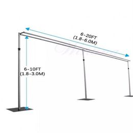 Support d'arrière-plan de mariage double cintre 3MX6M, avec tiges extensibles, cadre d'arrière-plan réglable, tuyau en acier inoxydable, accessoires de mariage 245z