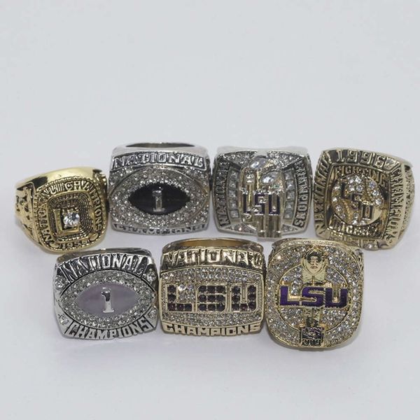 3noe Band Rings 7 Ring Set de Louisiana University Alliance NCAA LSU Campeón Ring UZ31