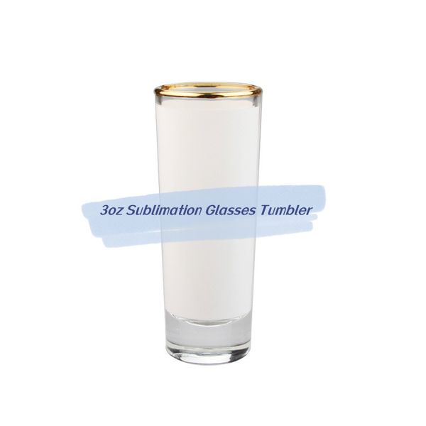 3 oz Sublimation Verres Tumbler Blanc Doré Verres À Vin Transfert De Chaleur Tasse Givrée Blanc Sublimation Tumbler Bière Tasse Boire Tasse DIY Lait tasse