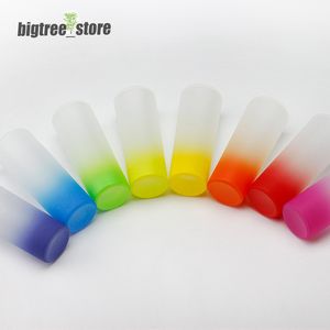 3oz sublimation Gradient Couleur Verre Verre blanc Vandes Vandes de vin Golden Edge Cup Ther Transfert Tasses à boire