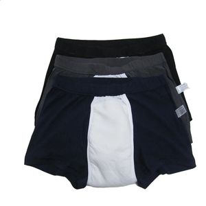 Paquet de 3 sous-vêtements d'incontinence pour hommes en coton à absorption régulière slips urinaires lavables réutilisables pour la chirurgie de la Prostate 240127