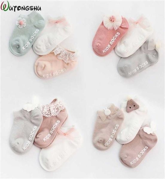 3 paires Lot Born Girls Summer Spring Mesh Kids Bow Princess Infant chaussettes Baby Boy Foot Sockes Y2010094690979