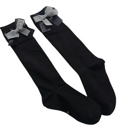 3 paires/lot Style japonais mignon Bowknot enfants coton jambières respirant anti-dérapant genou-haute enfants chaussettes accessoires pour nourrissons 240111